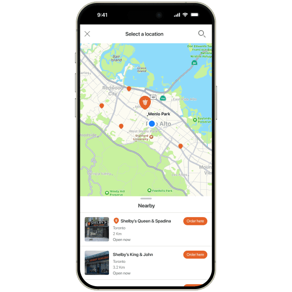 Map-based location selection