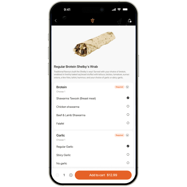 Proposed product customization screen