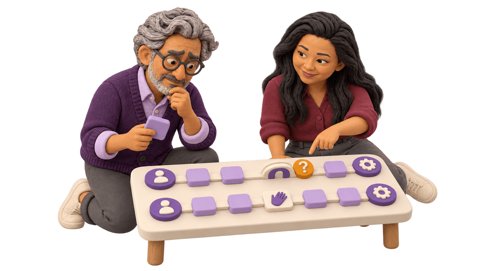 A clay client and a team member compare two workflow paths, one with a manual handoff and one with an unresolved connector.
