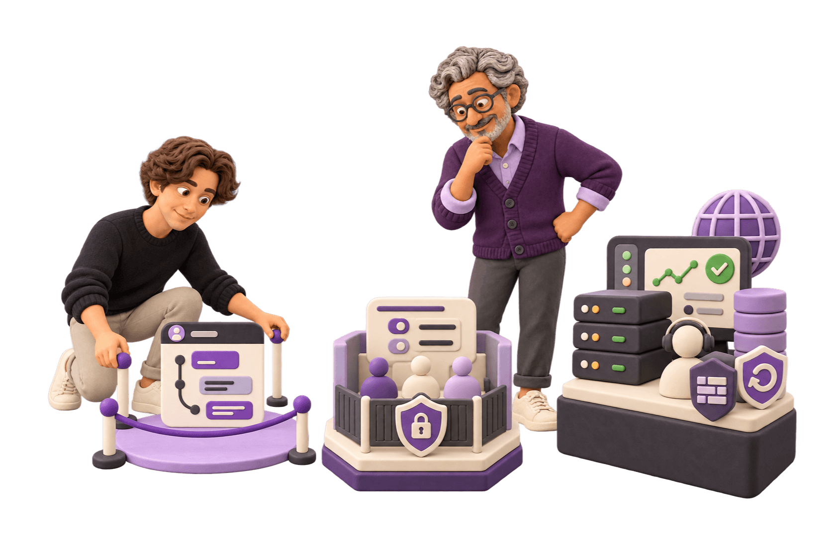 A clay client and team member compare the bounded work needed for a demonstration, a controlled pilot and a production release.